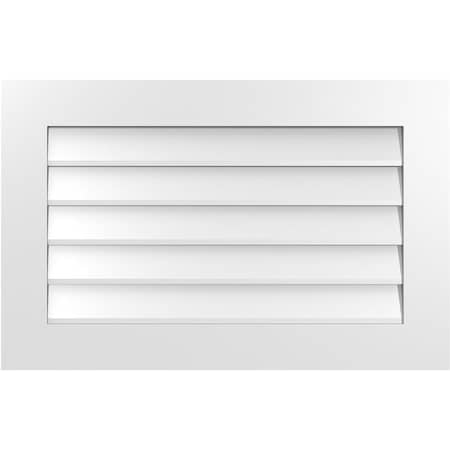 Ekena Millwork Vertical Surface Mount PVC Gable Vent: Non-Functional, w/3-1/2"W x 1"H, Standard Frame, 34"W x 22"H GVPVE34X2201SN